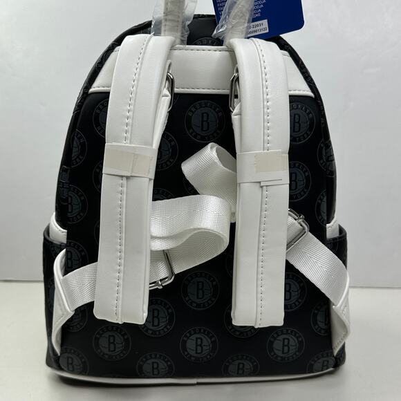 New Loungefly NBA Brooklyn Nets Debossed Mini Backpack Basketball NWT - Picture 3 of 8
